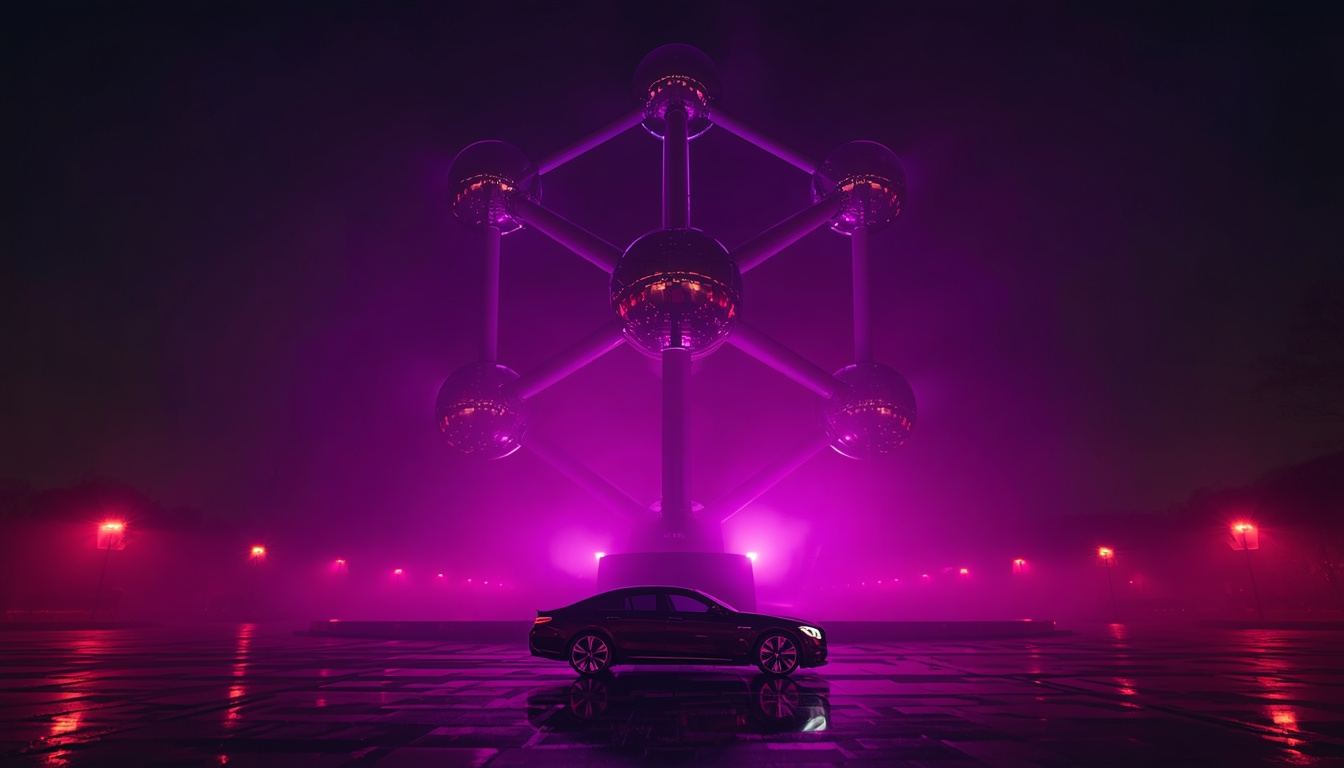 Atomium in Brussels at night