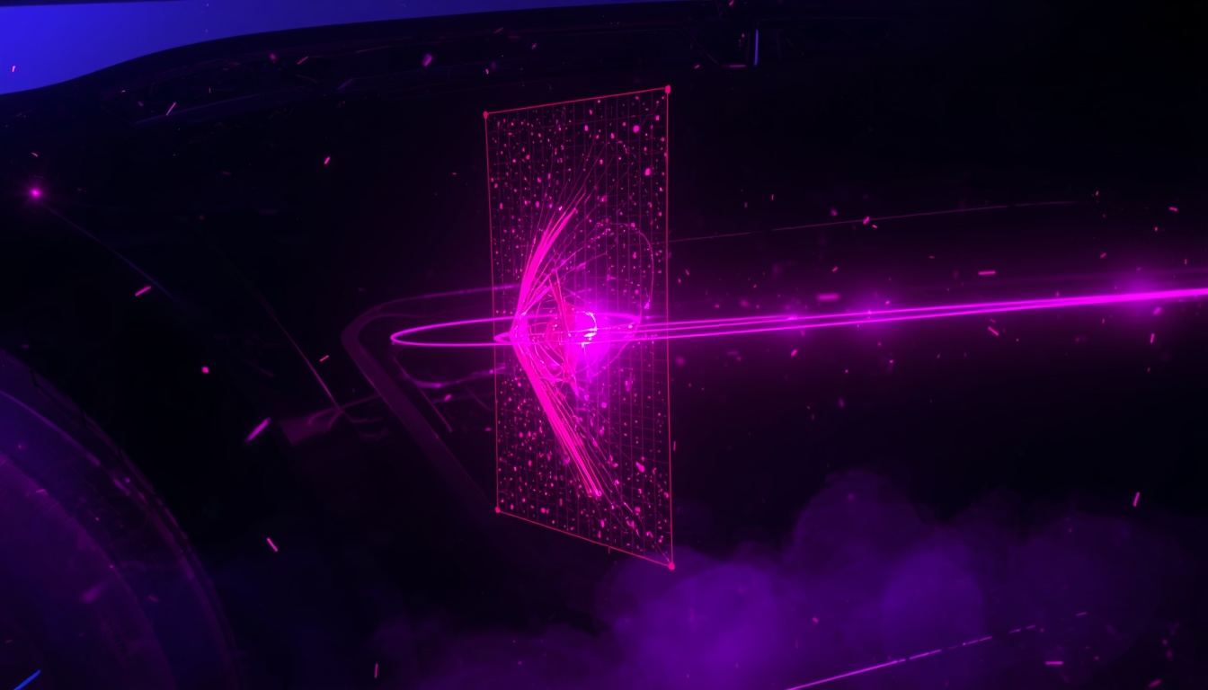 Luxury car body panel being scanned by a glowing neon grid