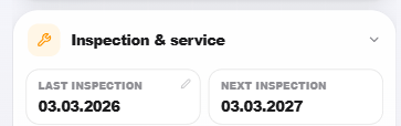 HyghFleet: inspection and service dates
